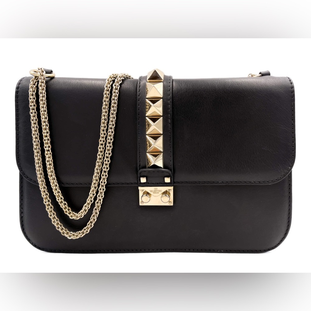 Black Leather Chain Shoulder Bag